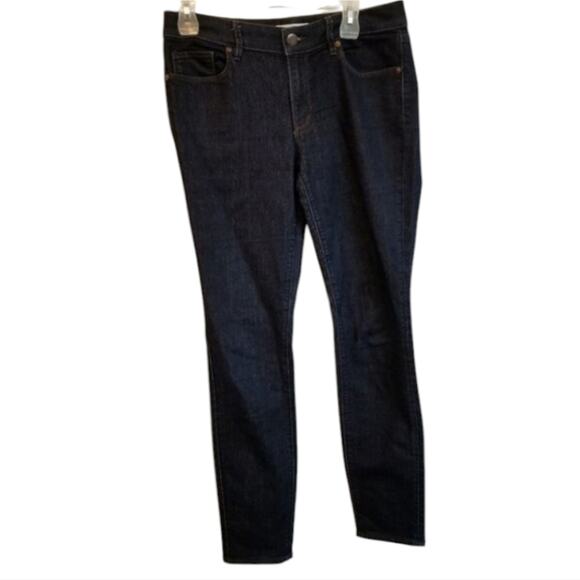 Loft Dark Wash Stretch Straight Leg Jeans Size 6 - Picture 3 of 5